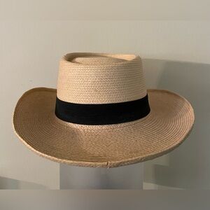 Guatemalan Palm Leaf Hat Size 57 pencil roll, tear drop crown